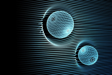 Poster - Glowing polygonal spheres backdrop