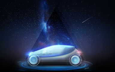 Wall Mural - futuristic concept car over space background