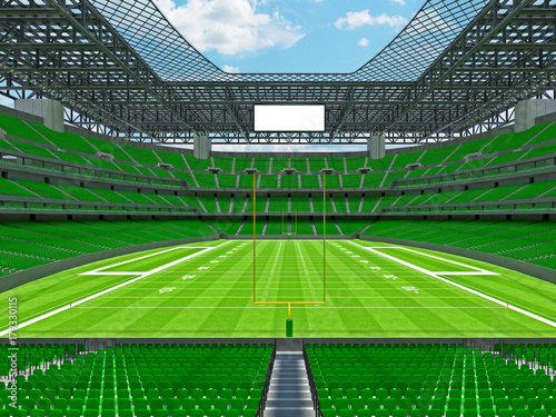Modern American Football Stadium With Green Seats Buy This Stock