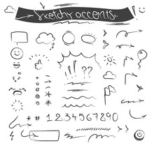 Creative Sketchy Accents And Symbols Vector Set