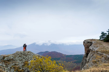 Canvas Print - People on top of a cliff 3