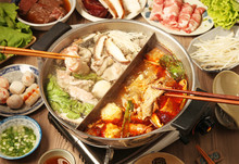  Double Flavor Hot Pot On The Table   