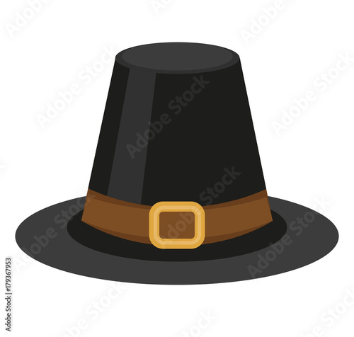 Fotomural Pilgrim hat icon, flat style
