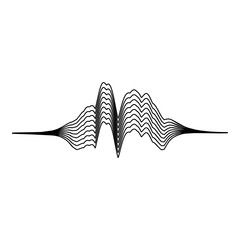 Poster - Audio equalizer melody icon, simple black style