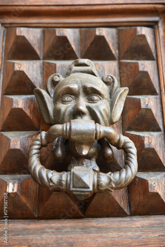 Fotomural Poignée de porte à masque grotesque en métal