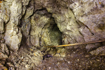 Underground mine shaft copper ore tunnel gallery