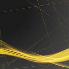 Wall Mural - bright luxurious golden swoosh over art-deco frame background