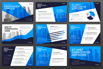 Wall Mural - business powerpoint presentation templates with infographic elements. use for ppt layout, presentati