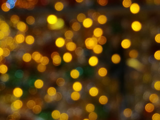 blur lights in the market, restaurant and walkway color bokeh background