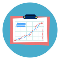 Poster - Business Documents With Graphic Chart Icon Round