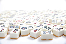 Mahjong Pieces On White Background