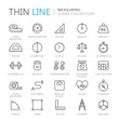 Collection of measuring thin line icons