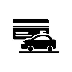 Poster - Car with Credit Card Vector Icon