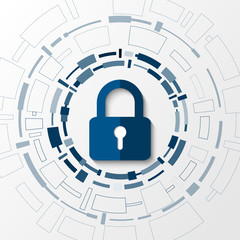 Cyber technology security, network protection background design, vector illustration