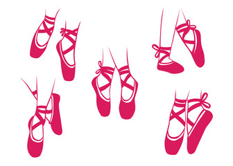 action point of ballet dancer feet or shoes