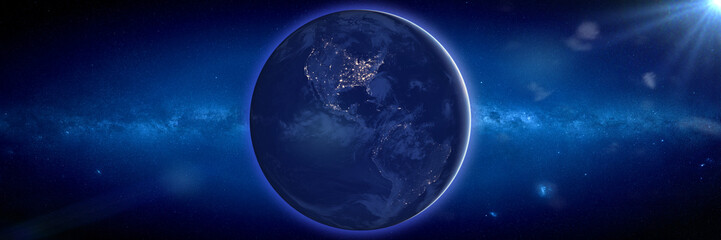 Wall Mural - sunrise over planet earth