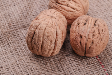 Poster - big walnuts on burlap