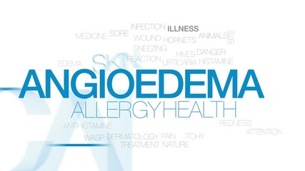 Poster - Angioedema animated word cloud, text design animation. Kinetic typography.