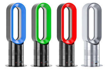Poster - Set of colored bladeless air fans or air multipliers, 3D rendering