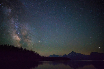 Wall Mural - Milky way over Grand Teton national park