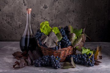 Grapes with wine