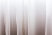 White Sheer Curtain Texture Background In Daylight Atmosphere