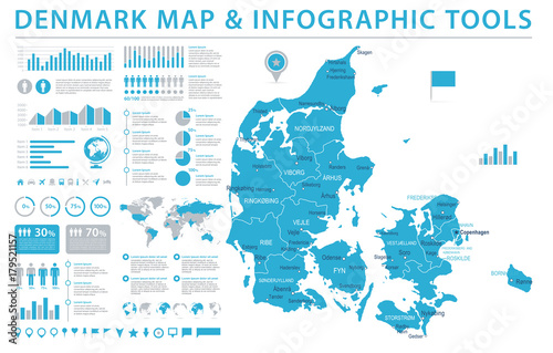 Fotografía Austria Map - Info Graphic Vector Illustration