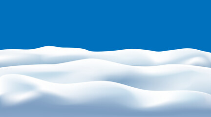 snow drifts isolated on blue background