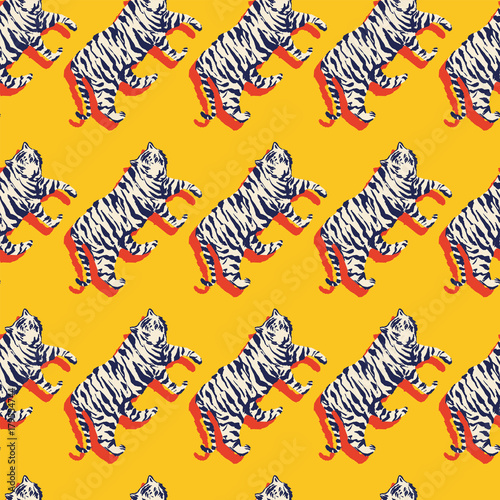 Fototapeta Flat seamless tiger