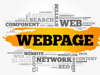 Poster - Webpage word cloud, technology business concept background
