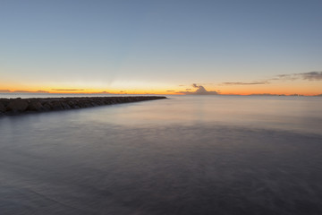 Wall Mural - The coast of Benicasim at sunrise, Castellon