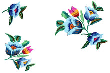 Craft: Embroidered Satin Stitch Flowers Beautiful.