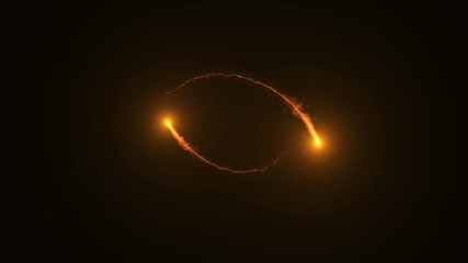 Wall Mural - fire comet light flying. shining lights in motion with small particles. ring of fire, plasma ring on