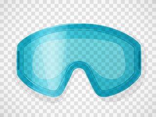 Safety glasses on a transparent background. Realistic vector illustration.