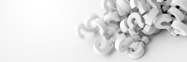 Fototapete - Infinite question marks, original 3d rendering