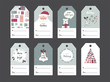 © jennylipmic - Christmas gift tag set in retro style . vector illustration