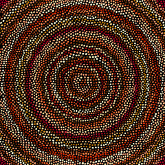 Aufkleber - Irregular polka dots seamless pattern in african style on black background. Tribal art print.