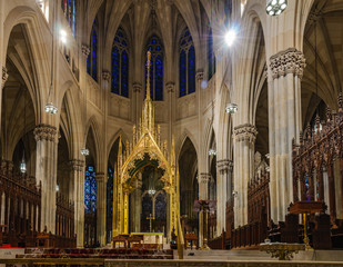 Interior of St. Patrick's Church in NYC, USA