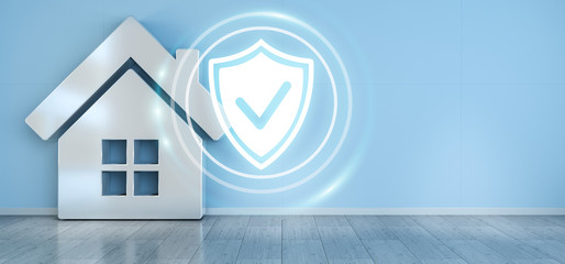 Fototapete - Smarthome security interface 3D rendering