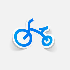 Sticker - realistic design element: childrens bike