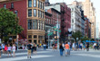 © deberarr - Crowd of anonymous people walking through Union Square Park in Manhattan, New York City