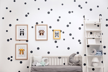 Sticker - Baby bedroom decorated with pictures of animals