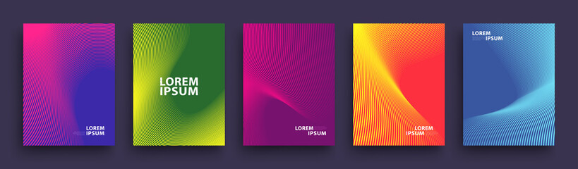 Wall Mural - Simple Modern Covers Template Design. Set of Minimal Geometric Halftone Gradients for Presentation, Magazines, Flyers, Annual Reports, Posters and Business Cards. Vector EPS 10