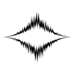 Poster - Audio equalizer vibration icon, simple black style