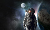 Fototapeta Kosmos - Adventure of spaceman. Mixed media