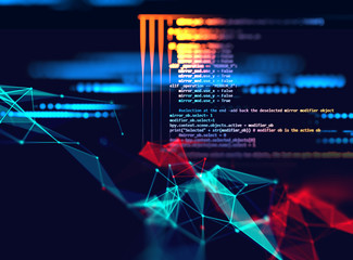 Aufkleber - Programming code abstract technology background of software developer and  Computer script
