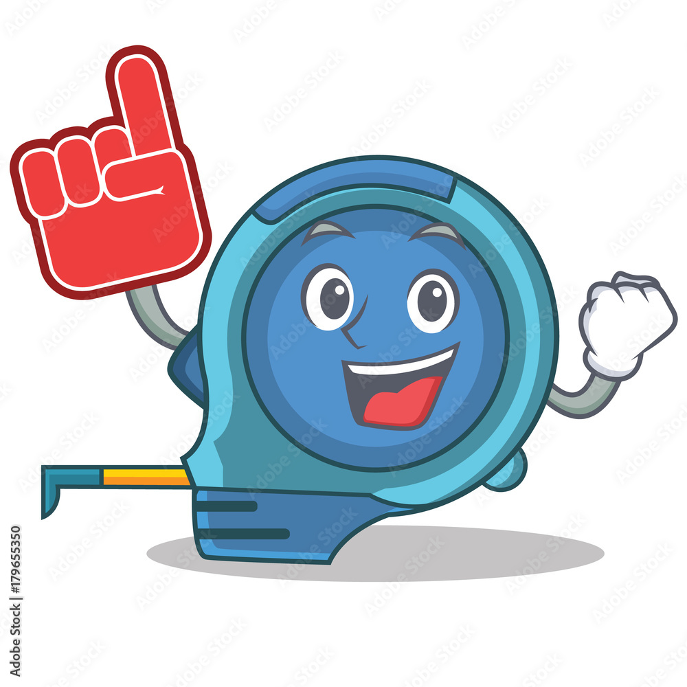 Foam finger tape measure character cartoon Stock Vector | Adobe Stock