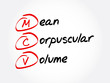 MCV - Mean Corpuscular Volume acronym, concept background