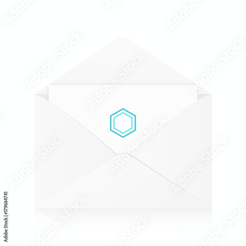 White Realistic Envelope Mockup Open Template White Realistic Envelope Mockup Open Template Isolated With Reflection Vector Ilration