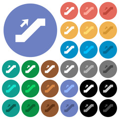 Poster - Escalator up sign round flat multi colored icons